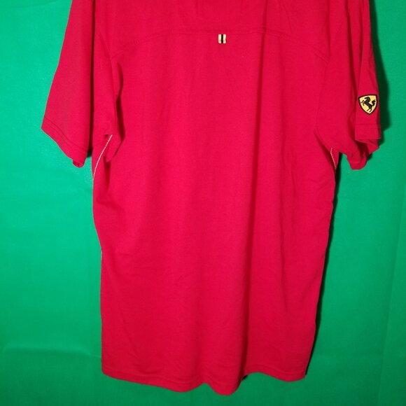 Polo Franky Max Red Yellow Ferrari Pit Crew Rugby Men Large Preppy - Picture 4 of 10